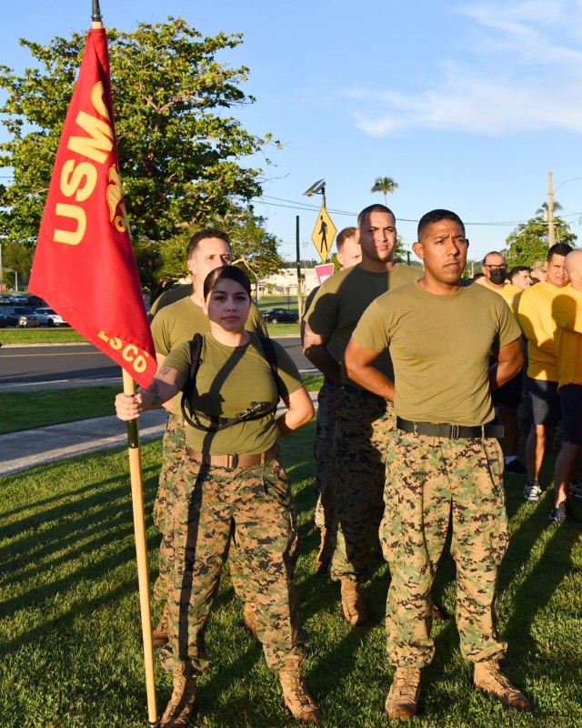 Marines from the US Marine Corp LS Co. participated in Fort Buchanan Garrison's tribute ceremonies and ruck march in remembrance of 9/11 conducted September 11, 2022 at the installation’s Soldier Plaza.