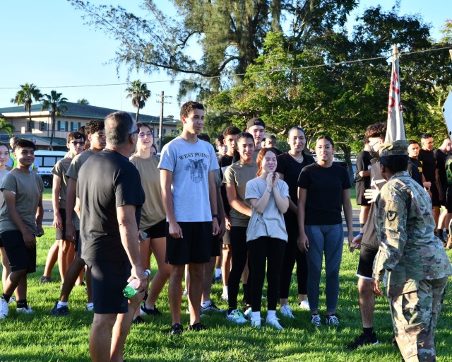 Fort Buchanan Garrison Commander Col. Tomika M. Seaberry thanks Cadets from the Antilles High School JROTC, for participating in the tribute ceremonies and ruck march in remembrance of 9/11 conducted September 11, 2022 at the installation’s...