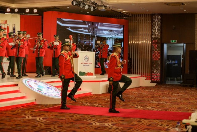 Members of the Bangladesh Army Band perform at the conclusion of the 2022 IPAMS conference.