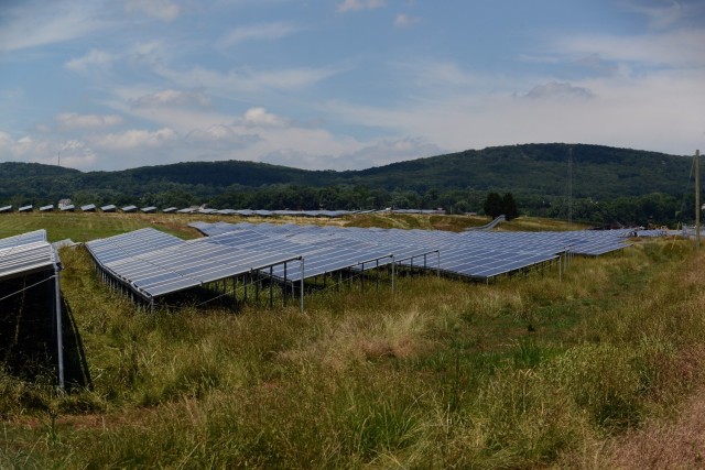 A 15-megawatt solar array at Fort Detrick, Maryland which opened in 2016.