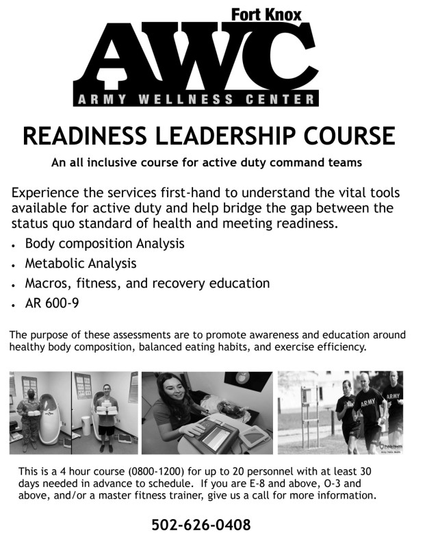 Army Wellness Center offers Readiness Leadership Course to increase unit fitness