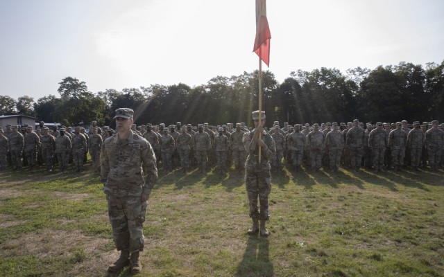 New York National Guard Soldiers assigned to the 369th Sustainment Brigade stand in formation during a farewell ceremony at Camp Smith, N.Y. Sept. 18, 2022.  The brigade, known as the &#34;Harlem Hellfighters&#34; for the unit&#39;s service in World War I, will be deploying to Kuwait to provide logistics support to Army forces in the Middle East. (U.S. National Guard photo by Staff Sgt. Jonathan Pietrantoni)