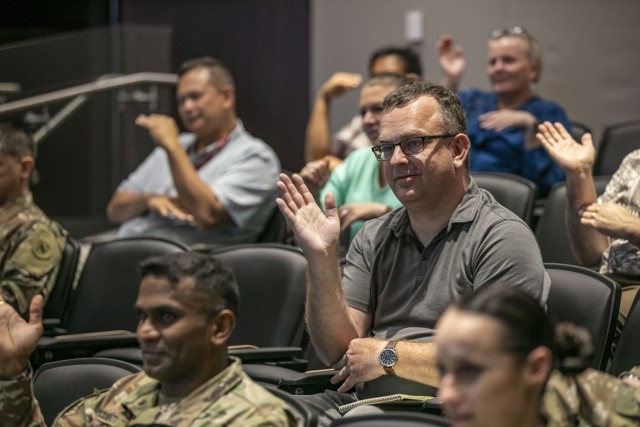 U.S. Army Pacific Staff answer questions at a Staff Orientation Course Sept. 7-9, 2022, on Fort Shafter, Hawaii. USARPAC&#39;s SOC welcomes newly arrived military personnel and government civilians to the USARPAC team through various speakers and briefings. 