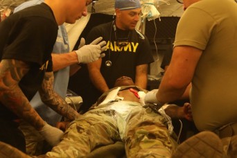 Soldiers assigned to the 14th Field Hospital, 44th Medical Brigade, conducted a validation exercise to validate the unit’s essential tasks to deploy a r...