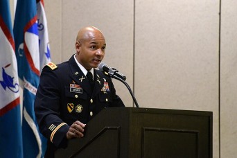 Guest Speaker Deputy Director for Expeditionary Support Maj. Bishop Sparks, Defense Prisoner of War/Missing In Action Accounting Agency, shared the DPAA...
