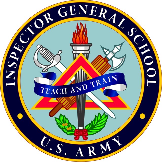 Insignia of The U.S. Army Inspector General School at Fort Belvoir, Virginia. TIGS has trained military inspectors general since 1983. (U.S. Army graphic)