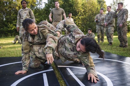 Soldiers conduct Modern Army Combatives training at Fort George G. Meade, Md., July 22, 2022.