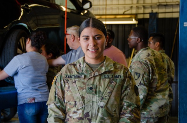 Spc. Lourdes Santiago became president of Fort Leonard Wood’s Better Opportunities for Single Soldiers program in July. She is using her personal experience as a single Soldier to improve the program at Fort Leonard Wood. 