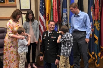 ATEC held a promotion ceremony for Maj. Lee Anderson, G-4’s new Maintenance Officer
