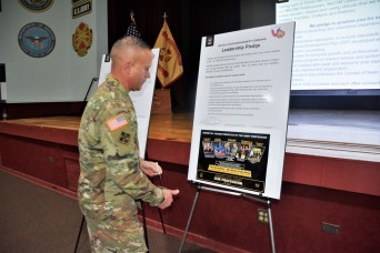 WSMR Garrison leadership takes the pledge to uphold the IMCOM Service Culture Campaign