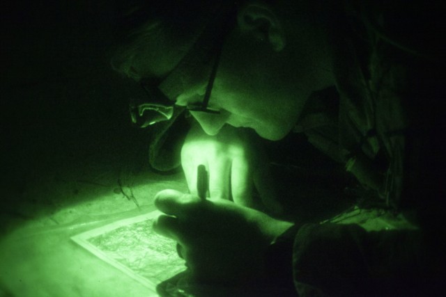 U.S. Army Soldiers traverse the land navigation course during the Army’s first-ever Best Squad Competition on Fort Bragg, North Carolina, Sept. 29, 2022. The Army Best Squad Competition tests Soldiers on their individual and collective ability...