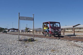 Hobbyist vintage railroad motorcar operators ride Fort Leonard Wood’s rail system