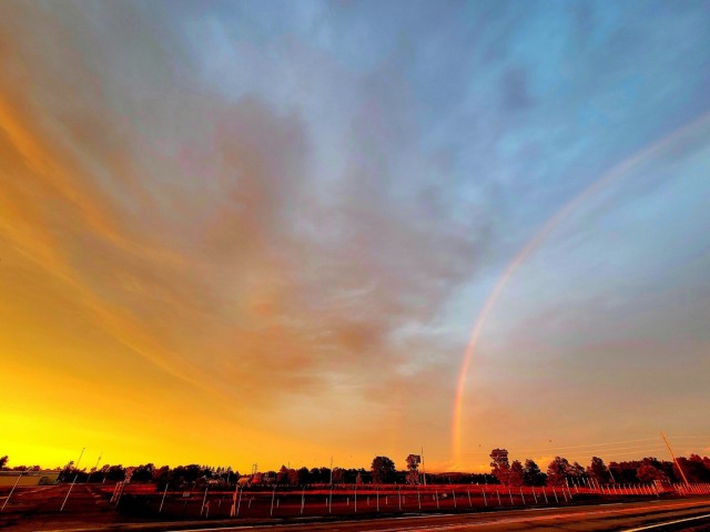 Rare rainbow forms over Fort McCoy in September 2022