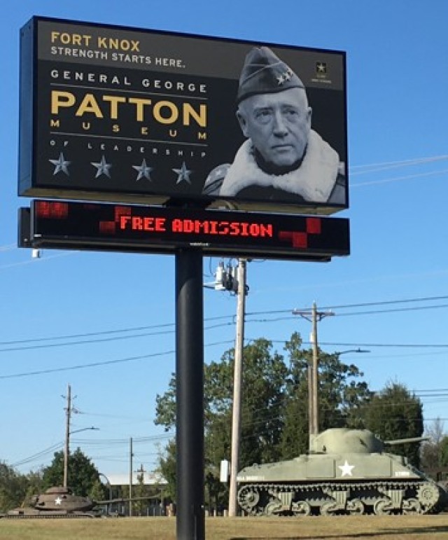 Patton Leadership Museum Sign at Fort Knox