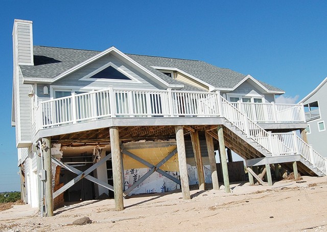 Coastal damage at Vilano Beach, Florida