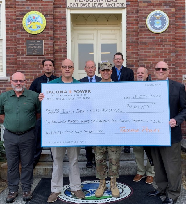 TPU presents big check to JBLM