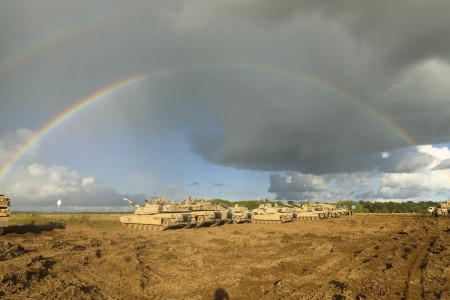 Soldiers conduct gunnery table V certifications during readiness training in Poland, Sept. 22, 2022.