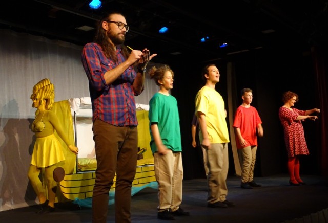 KMC Onstage Cast Present "The Yellow Boat"  by David Shaar during the One-Act Play Festival from October 7 to 9 at USAG Ansbach. 