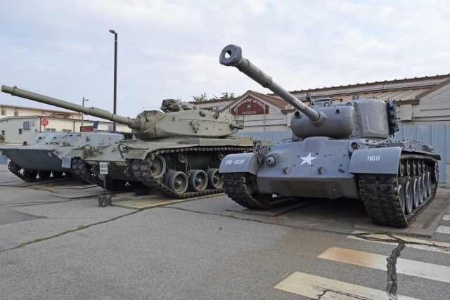 Tanks and armored vehicles sit in front of the 2nd Infantry Division, Eighth Army and Korean Theater of Operations Museum on U.S. Army Garrison Humphreys, South Korea. The museum has undergone extensive renovations to improve the museum experience and is back open. Museum hours are 9 a.m. to 4:30 p.m., Monday through Saturday. 