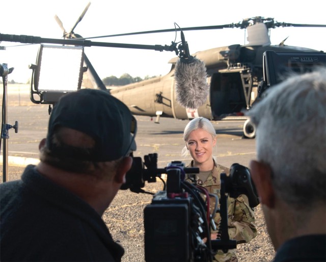 California Army National Guard 2nd Lt. Jessica Burch is a UH-60 Black Hawk helicopter pilot who also keeps her eye on the sky in her civilian job as a television meteorologist in the San Francisco Bay Area.
