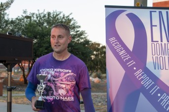 FORT HUACHUCA, Ariz. – Soldiers, families and civilians broke a sweat to promote the theme “Breaking the Silence” during the Domestic Violence Awareness...