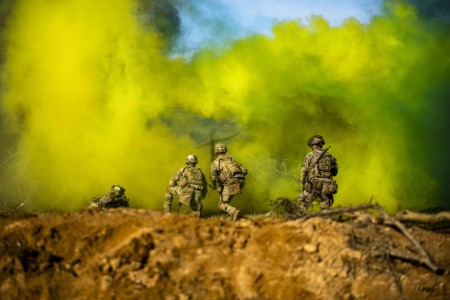 Soldiers participate in a combined arms live-fire exercise at the Grafenwoehr Training Area in Grafenwoehr, Germany, Sept. 23, 2022.