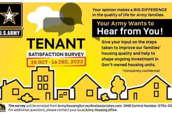 U.S. Army launches 2023 housing tenant satisfaction survey