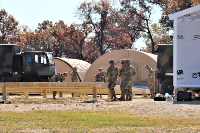 Army Reserve combat engineers with 461st Engineer Company support Fort McCoy troop project