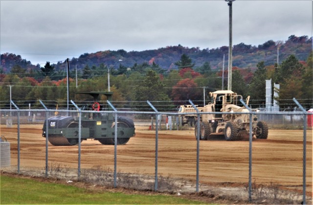 Engineers with Wisconsin National Guard’s 173rd Engineer Company work on McCoy troop project