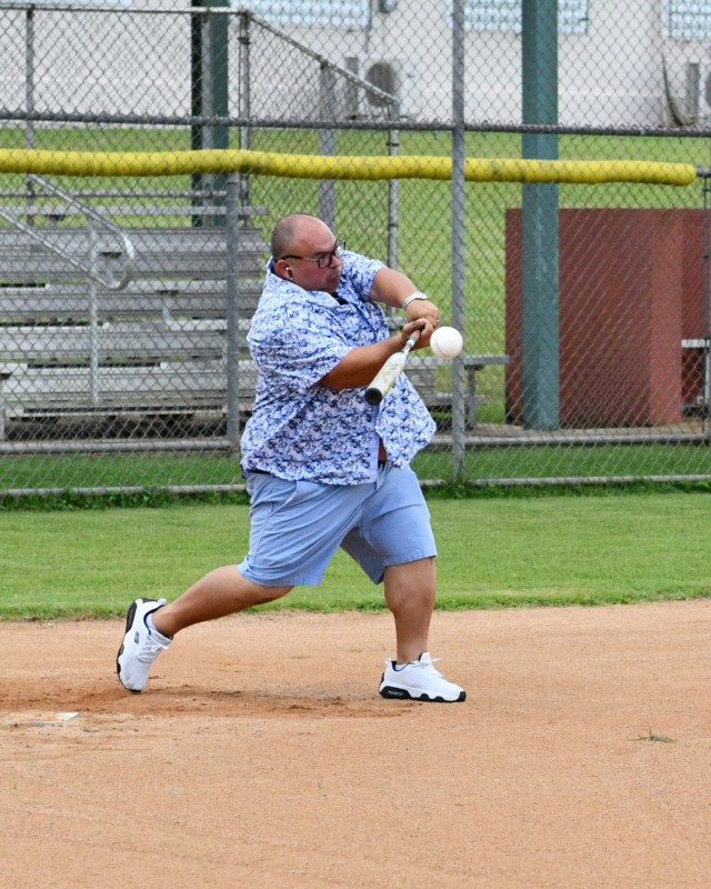 Directorate of Public Works, Refrigeration and Air-conditioning Technician, Efrain Feliciano hits the ball out of the park in the Home Run Derby.