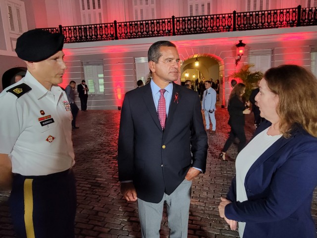 Puerto Rico Governor Pedro R. Pierluisi hosted the Puerto Rico Government Red Ribbon Week campaign kick-off with the participation of Fort Buchanan Garrison Command Sergeant Major Roderick W. Hendricks and Deputy to the Garrison Commander Yvette L. Castro, in representation of Garrison Commander Col. Tomika M. Seaberry as well as heads of federal and local government law enforcement agencies.