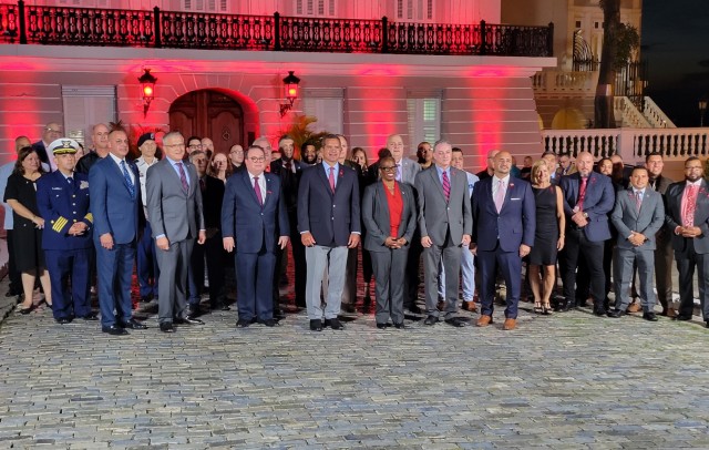 Guests observed the facade of La Fortaleza lit up red in honor of the national campaign led by the DEA. Red Ribbon Week is observed from October 23 to 31, 2022.