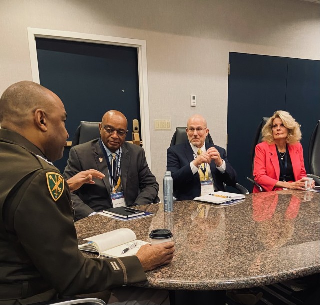 DCS, G-9 LTG Kevin Vereen leads discussion with Civilian Aides to the Secretary of the Army (CASAs) at the Association of Defense Communities Installation Innovation Forum Oct. 31, 2022, in Phoenix. 