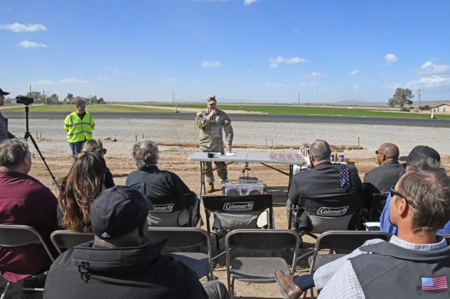 U.S. Army Yuma Proving Ground (YPG) Commander Col. Patrick McFall speaks at a ceremony kicking off the latest phase of US Highway 95 lane expansion on November 3. “This is the result of all the great cooperation we had from federal, state, and...