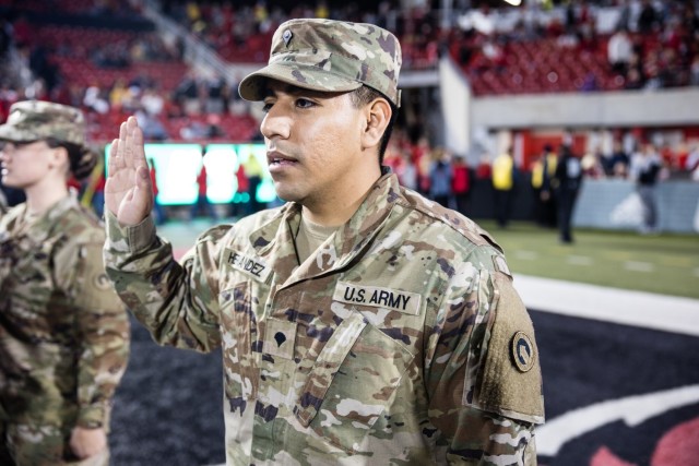 1st TSC conducts mass reenlistment at Cardinal Stadium