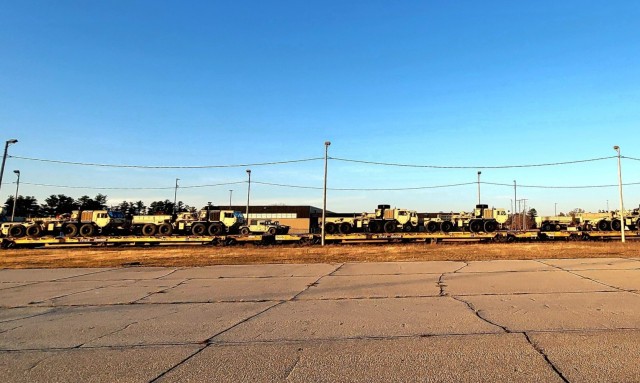 411th Engineer Company equipment deployment by rail movements at Fort McCoy