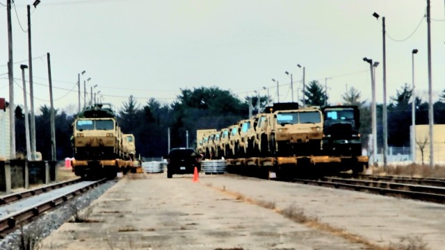 411th Engineer Company equipment deployment by rail movements at Fort McCoy