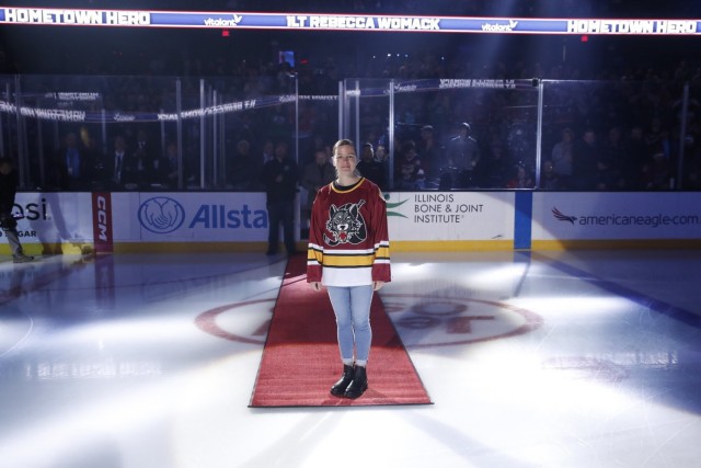 Big Red One Soldiers Reenlist at Chicago Wolves Salute to Service Game