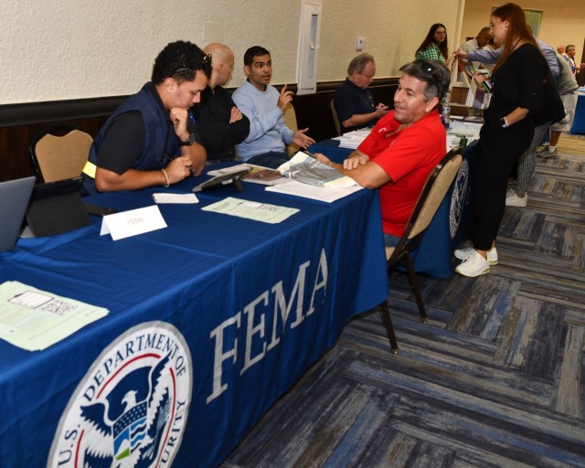 Federal Emergency Management Agency (FEMA) had three tables assisting attendees with claims, follow up on existing claims and information.