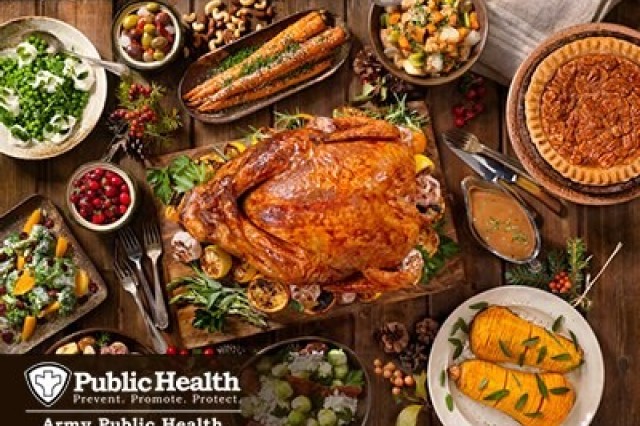 Department of Defense registered dieticians offer healthy eating strategies to help service members and their families during the holidays. They caution holiday indulging can contribute to a slow yearly weight gain. (Army Public Health Center graphic illustration by Graham Snodgrass)