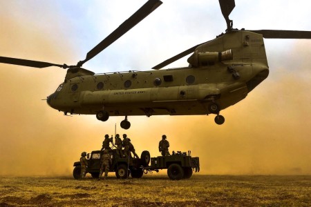 Soldiers conduct sling load operations with a CH-47 Chinook at Petrochori Training Area, Greece, Oct. 10, 2022.