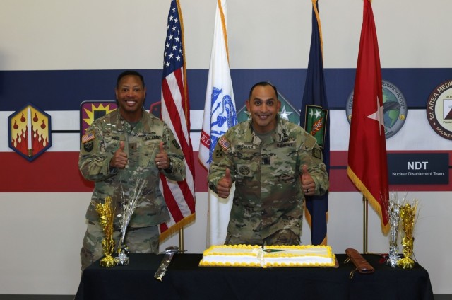 Brig. Gen. Daryl O. Hood and Command Sgt. Maj. Jorge Arzabala