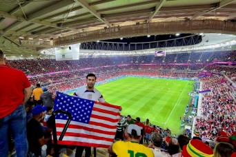 SATMO Soldier shows patriotism, takes time out for FIFA World Cup Qatar 2022