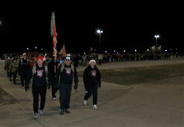 Members of 19th Engineer Battalion ruck hundreds of toys and deliver them to Santa’s Workshop Dec. 1, 2022 as part of post efforts to collect Christmas gifts for children of Fort Knox Families in need.