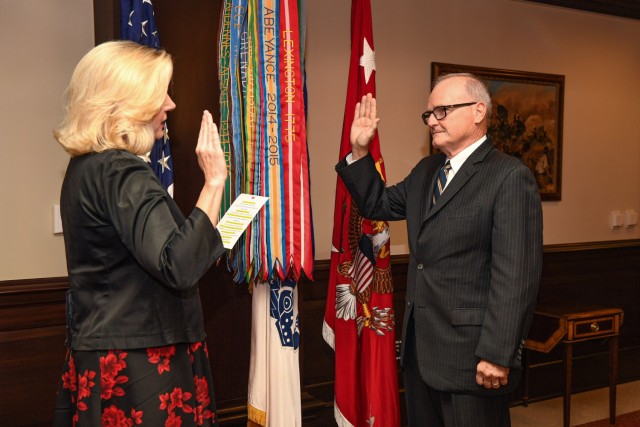 Secretary of the Army Christine Wormuth swore in Mr. Yves Jean Fontaine as Civilian Aide to the Secretary of the Army for Illinois (West) during an investiture ceremony on Dec. 6, 2022, at the Pentagon.