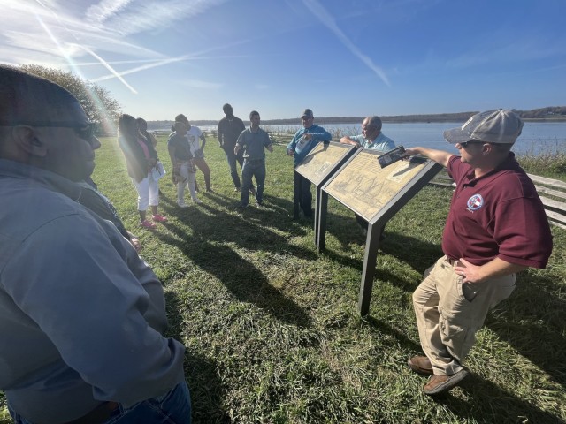 Georgia National Guard logisticians discuss large sustainment issues for large-scale combat operations during a staff ride at City Point, Va., the site of Lt. Gen. Ulysses Grant’s supply depot for the Petersburg and Richmond Campaigns in 1864...