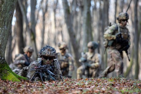 U.S. Army Soldier Pfc. Alexander Fisher, assigned to A Co., 1-502 Battalion, 2nd Brigade Combat Team, 101st Airborne Division (Air Assault), conduct Exercise Black Scorpion with allies of the North American Treaty Organization “NATO” at a forward operating base in Romania, Nov. 21 through Nov. 26, 2022. Soldiers share their knowledge and experience to reinforce mission readiness to show cohesion with our NATO allies. They continue improving their speed, posture, transparency, and alignment, through new strategic concepts, establishing new commands, continuing investment in critical military capabilities, implementing enhanced readiness, and pursuing a robust array of operations, missions, and activities, they demonstrate their combined ability to deter, defend, and assure allies and partners.