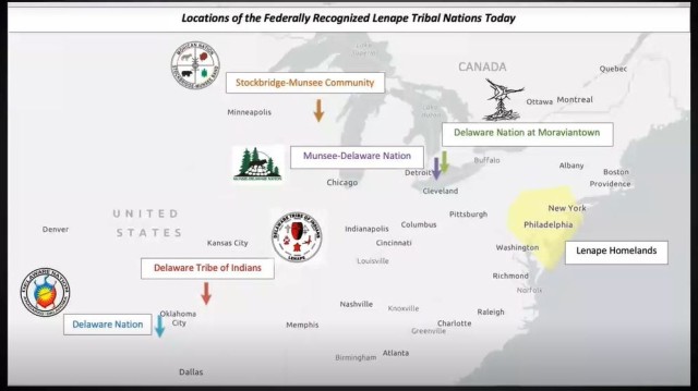 Lenape homelands and locations today of Lenape Tribal Nations