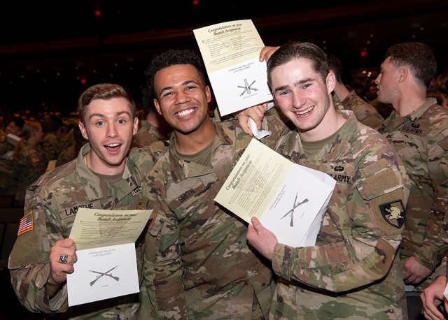 Class of 2023 cadets receive results during Branch Night