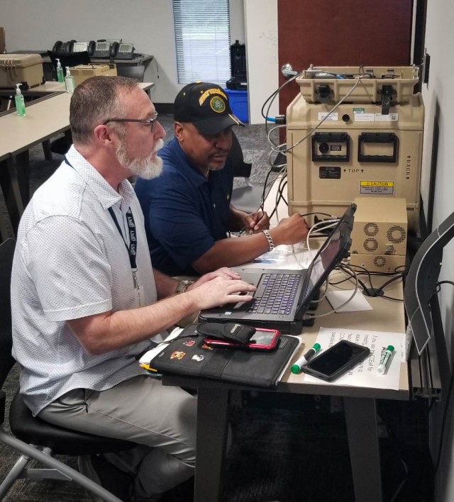 Instructors with the NETMOD team work to configure and conduct cross-training
